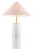Ciara Beige and White Table Lamp with Marble Base