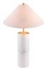 Ciara Beige and White Table Lamp with Marble Base