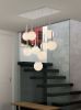 Epsilon 9-Light White Frosted Glass Globe Ceiling Lamp