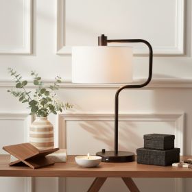 Middlemist White Table Lamp with USB Charging
