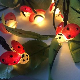 Solar Ladybug String Lights – 20 LED Waterproof Outdoor Garden Lights