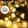 40 LED Rose Flower String Lights 10FT – Battery Operated, 2 Pack