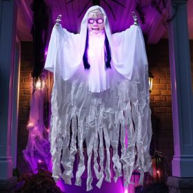 43-Inch Sound-Activated Light-Up Scary Girl Hanging Ghost
