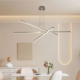 48" Modern LED Chandelier – Geometric 3-Arm Adjustable Hanging Light
