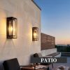 18" Outdoor Wall Lanterns 2-Pack – Black Waterproof Anti-Rust Porch Lights