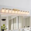6.5" Modern Gold Bathroom Vanity Light – Milky White Glass Shade
