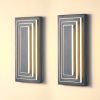 15.7" 3-Tier LED Outdoor Wall Lights 2-Pack – Black Waterproof Modern Sconces