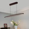 39" Streamlined Wooden LED Pendant Light with Remote Control – Adjustable