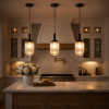 Giza Black & Clear Glass Pendant Lamp – Modern Hanging Light