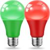 Red & Green LED Light Bulbs 2-Pack – 9W 60W Equivalent E26 Holiday Bulbs
