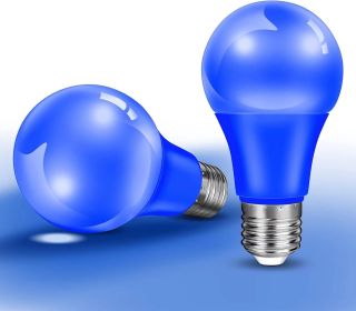 2-Pack Blue LED Light Bulbs – 9W 60W Equivalent E26 Colored Bulbs