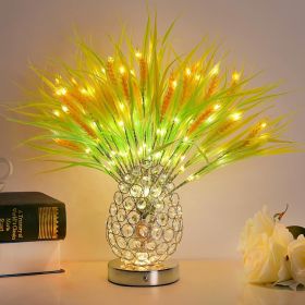 18" Wheat Stalk Flower Table Lamp – Rechargeable Touch Dimmable Light