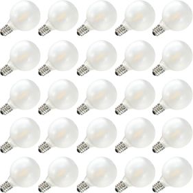 25-Pack G40 LED Frosted Globe Bulbs – E12 Shatterproof Replacement Bulbs