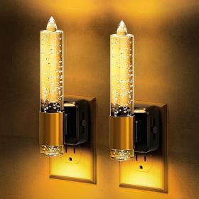 2-Pack Amber Candle LED Night Lights with Dusk-to-Dawn Sensor