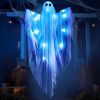 47" Halloween Hanging Light-Up Ghost with Spooky Blue LED Light