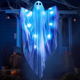47" Halloween Hanging Light-Up Ghost with Spooky Blue LED Light