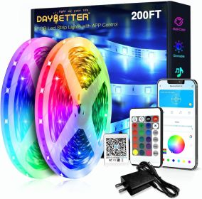 LED Strip Lights 200ft (2 Rolls of 100ft), Color Changing Lights Strip for Bedroom, Desk, Indoor, Room Bedroom