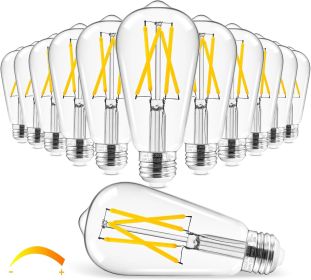 12-Pack Dimmable Vintage Edison LED Bulbs, 60W Equivalent, 3000K
