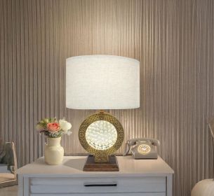 28" Antique Polyresin Table Lamp with Floating Crystal Center Accent