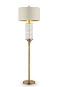 62.25-Inch Pluviam Crystal Floor Lamp with Matte Gold Finish