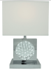 22-Inch Chrome Square Crystal Table Lamp with Night Light, USB Port & Power Outlet