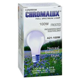 Chromalux 100-Watt Frosted Light Bulb – Full Spectrum Indoor Lighting