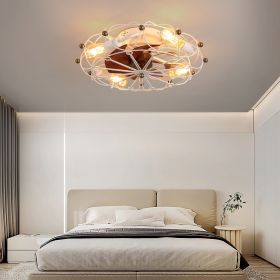 Low-Profile Caged Ceiling Fan with Lights & Remote – Modern Industrial Design