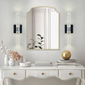 17"(H) Contemporary Crystal Wall Light, Chrome Finish with Bubble Crystal