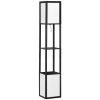 Modern Black Shelf Floor Lamp with Dual Ambient Light – Standing Lamp with Shelves