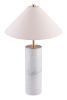 Ciara Beige and White Table Lamp with Marble Base