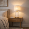 Nordic Solid Wood LED Bedside Table Lamp with Warm Light