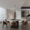 48" Modern LED Chandelier – Geometric 3-Arm Adjustable Hanging Light