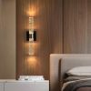 17"(H) Contemporary Crystal Wall Light, Gold Plating Finish with Bubble Crystal, 2-Light Sconce for Bathroom, Bedroom