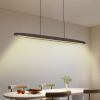39" Streamlined Wooden LED Pendant Light with Remote Control – Adjustable