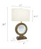28" Antique Polyresin Table Lamp with Floating Crystal Center Accent