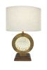 28" Antique Polyresin Table Lamp with Floating Crystal Center Accent