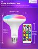 BR30 Color Changing Light Bulb, RGB+Warm+Cool White LED Flood Lights, 12W(100W Equivalent), 1050lm, Remote Control