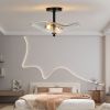 Flush Mount Ceiling Light with Water Ripple Glass Shade – Indoor & Outdoor