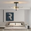 Flush Mount Ceiling Light with Water Ripple Glass Shade – Indoor & Outdoor