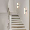 Set of 2 Modern Marble & Chrome Vertical Wall Sconces