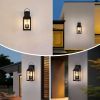 20" Outdoor Wall Lights 2-Pack – 2-Light Modern Black Porch Lantern Sconces