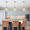5" Modern Crystal Pendant Lights 3-Pack – Chrome with Clear Beads