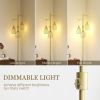 3-Light Gold Industrial Floor Lamp with Hanging Wire Shades – Dimmable Standing Lamp