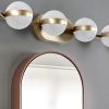 43" Gold LED Bathroom Vanity Light – 6-Light Crystal Sand Acrylic Fixture