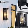 18" Outdoor Wall Lanterns 2-Pack – Black Waterproof Anti-Rust Porch Lights