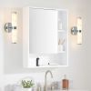 Set of 2 Modern Marble & Chrome Vertical Wall Sconces