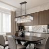Rectangular Crystal Chandelier – Modern Adjustable E12 Hanging Light