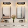Modern 3-Light Matte Black Bathroom Vanity Light with Clear Glass Shades