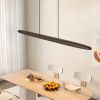 39" Streamlined Wooden LED Pendant Light with Remote Control – Adjustable