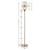 67-Inch Antique Brass Uplight Floor Lamp with Mercury Glass Shade